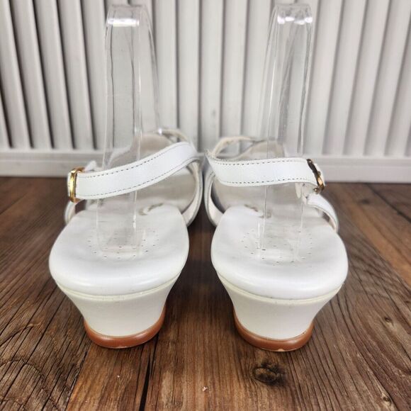 SAS Tripad Caress Slingback Womens Sz 10.5S White Wedge Leather Open Toe Sandals - Picture 4 of 12